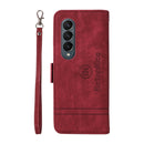 For Samsung Galaxy Z Fold4 BETOPNICE Dual-side Buckle Leather Phone Case(Red)