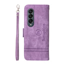 For Samsung Galaxy Z Fold4 BETOPNICE Dual-side Buckle Leather Phone Case(Purple)