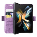 For Samsung Galaxy Z Fold4 BETOPNICE Dual-side Buckle Leather Phone Case(Purple)