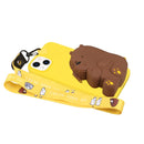For iPhone 14 Plus Silicone Wallet Phone Case with Lanyard(Yellow Bear)