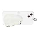 For iPhone 14 Plus Silicone Wallet Phone Case with Lanyard(Big White Bear)