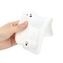 For iPhone 14 Plus Silicone Wallet Phone Case with Lanyard(Big White Bear)