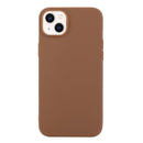 For iPhone 14 Solid Color Frosted Silicone Phone Case(Coffee)