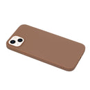 For iPhone 14 Solid Color Frosted Silicone Phone Case(Coffee)