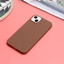 For iPhone 14 Solid Color Frosted Silicone Phone Case(Coffee)