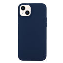For iPhone 14 Solid Color Frosted Silicone Phone Case(Navy Blue)