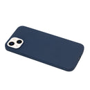 For iPhone 14 Solid Color Frosted Silicone Phone Case(Navy Blue)