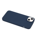 For iPhone 14 Solid Color Frosted Silicone Phone Case(Navy Blue)