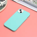 For iPhone 14 Solid Color Frosted Silicone Phone Case(Light Blue)