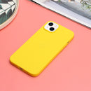For iPhone 14 Solid Color Frosted Silicone Phone Case(Yellow)