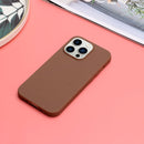 For iPhone 14 Pro Solid Color Frosted Silicone Phone Case(Coffee)