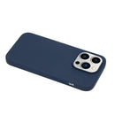 For iPhone 14 Pro Max Solid Color Frosted Silicone Phone Case(Navy Blue)