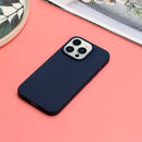 For iPhone 14 Pro Max Solid Color Frosted Silicone Phone Case(Navy Blue)