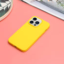 For iPhone 14 Pro Max Solid Color Frosted Silicone Phone Case(Yellow)