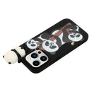 For iPhone 14 Pro Max Shockproof Cartoon TPU Phone Case(Three Pandas)