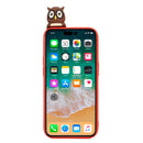 For iPhone 14 Pro Max Shockproof Cartoon TPU Phone Case(Red Owl)