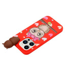 For iPhone 14 Pro Max Shockproof Cartoon TPU Phone Case(Red Owl)
