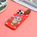 For iPhone 14 Pro Max Shockproof Cartoon TPU Phone Case(Red Owl)