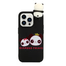 For iPhone 14 Pro Max Shockproof Cartoon TPU Phone Case(Two Pandas)
