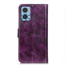 For Motorola Moto E22 4G/E22i Retro Crazy Horse Texture Leather Phone Case(Purple)