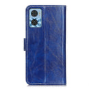 For Motorola Moto E22 4G/E22i Retro Crazy Horse Texture Leather Phone Case(Blue)