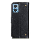 For Motorola Moto E22 4G/E22i Copper Buckle Nappa Texture Leather Phone Case(Black)