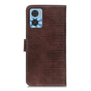 For Motorola Moto E22 4G/E22i Magnetic Crocodile Texture Leather Phone Case(Brown)
