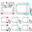 For AirPods Pro 2 Dual-color PC Shockproof Earphone Case with Hook(Transparent)