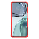 For Motorola Moto G62 5G Tire Texture TPU + PC Phone Case with Holder(Red)
