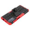 For Motorola Moto G62 5G Tire Texture TPU + PC Phone Case with Holder(Red)