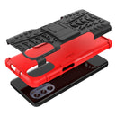 For Motorola Moto G62 5G Tire Texture TPU + PC Phone Case with Holder(Red)