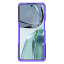 For Motorola Moto G62 5G Tire Texture TPU + PC Phone Case with Holder(Purple)