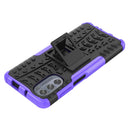 For Motorola Moto G62 5G Tire Texture TPU + PC Phone Case with Holder(Purple)