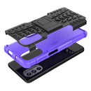 For Motorola Moto G62 5G Tire Texture TPU + PC Phone Case with Holder(Purple)