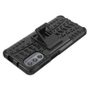 For Motorola Moto G62 5G Tire Texture TPU + PC Phone Case with Holder(Black)