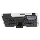 For Motorola Moto G62 5G Tire Texture TPU + PC Phone Case with Holder(White)