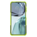 For Motorola Moto G62 5G Tire Texture TPU + PC Phone Case with Holder(Green)