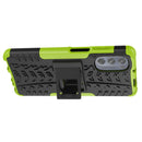 For Motorola Moto G62 5G Tire Texture TPU + PC Phone Case with Holder(Green)