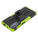 For Motorola Moto G62 5G Tire Texture TPU + PC Phone Case with Holder(Green)
