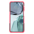 For Motorola Moto G62 5G Tire Texture TPU + PC Phone Case with Holder(Pink)