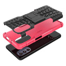 For Motorola Moto G62 5G Tire Texture TPU + PC Phone Case with Holder(Pink)