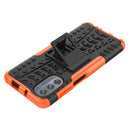 For Motorola Moto G62 5G Tire Texture TPU + PC Phone Case with Holder(Orange)