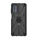 For Motorola Moto G62 5G Armor Bear Shockproof PC + TPU Phone Case with Ring(Black)