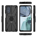 For Motorola Moto G62 5G Armor Bear Shockproof PC + TPU Phone Case with Ring(Black)