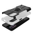 For Motorola Moto G62 5G Armor Bear Shockproof PC + TPU Phone Case with Ring(White)