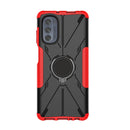 For Motorola Moto G62 5G Armor Bear Shockproof PC + TPU Phone Case with Ring(Red)