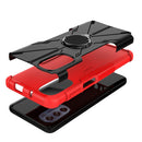 For Motorola Moto G62 5G Armor Bear Shockproof PC + TPU Phone Case with Ring(Red)