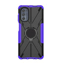 For Motorola Moto G62 5G Armor Bear Shockproof PC + TPU Phone Case with Ring(Purple)