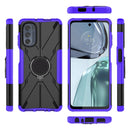 For Motorola Moto G62 5G Armor Bear Shockproof PC + TPU Phone Case with Ring(Purple)