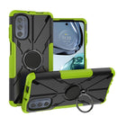 For Motorola Moto G62 5G Armor Bear Shockproof PC + TPU Phone Case with Ring(Green)